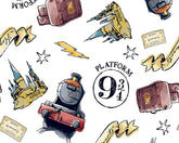 Harry Potter Platform 9 and 3/4 Print , 100% Cotton Fabric